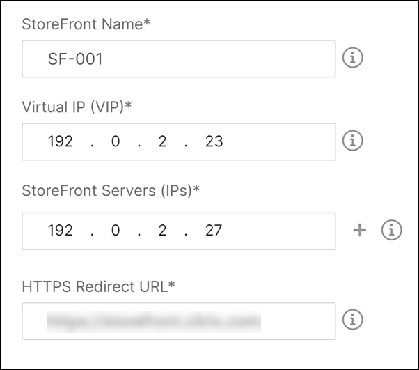 指定详细信息以使用 NetScaler 实例配置 StoreFront 服务器