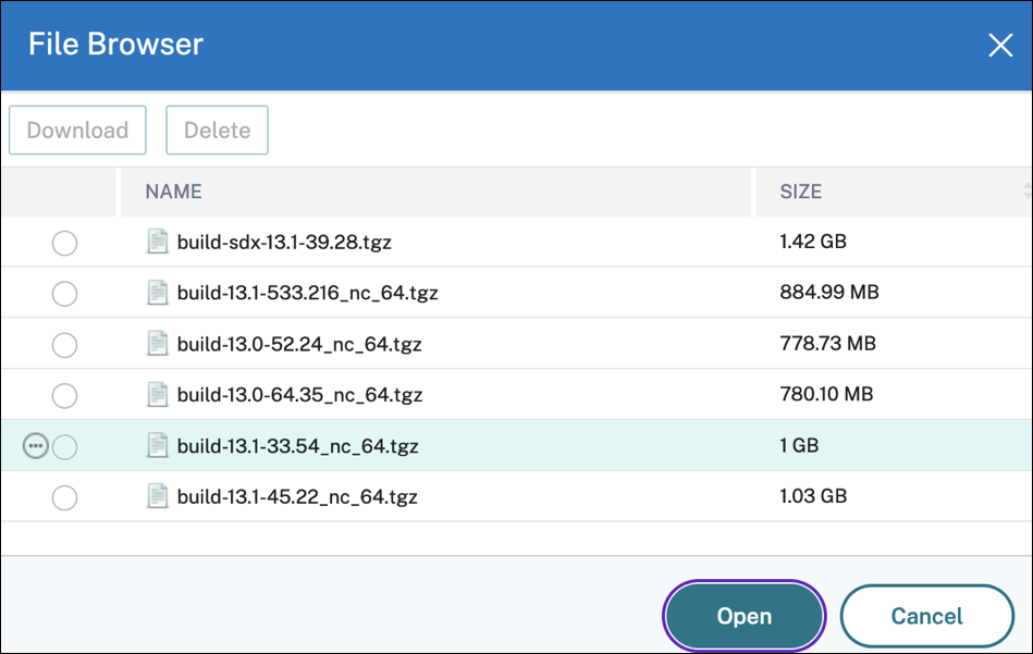 Sélectionner les images pour la tâche de maintenance de mise à niveau