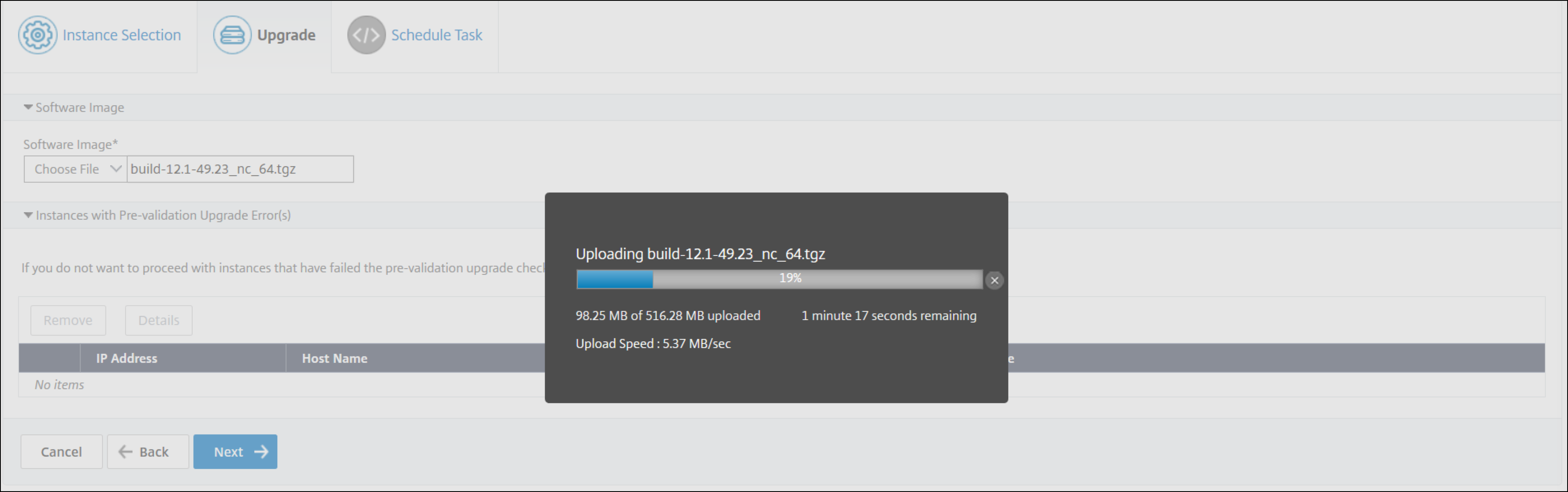 Upgrade-Fortschrittsbalken