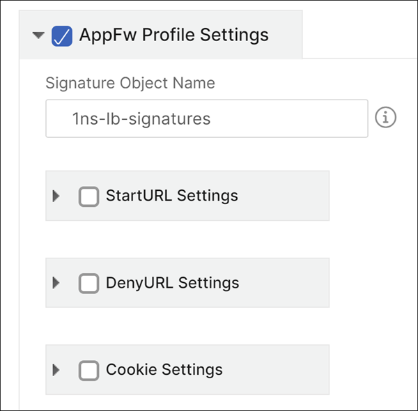 Enable AppFw profile settings