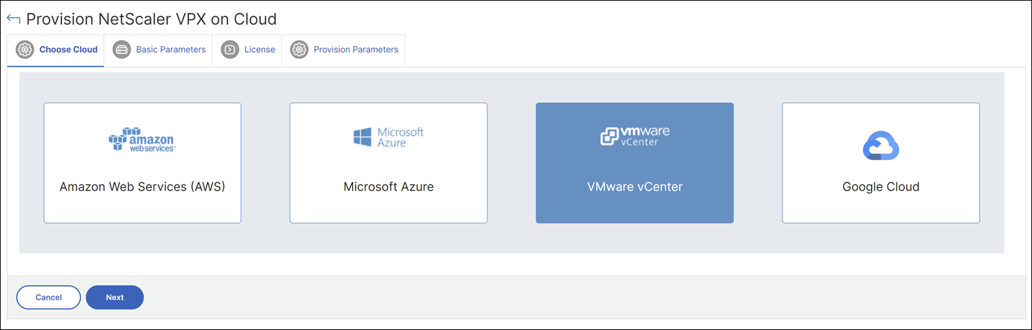 Select VMware vCenter