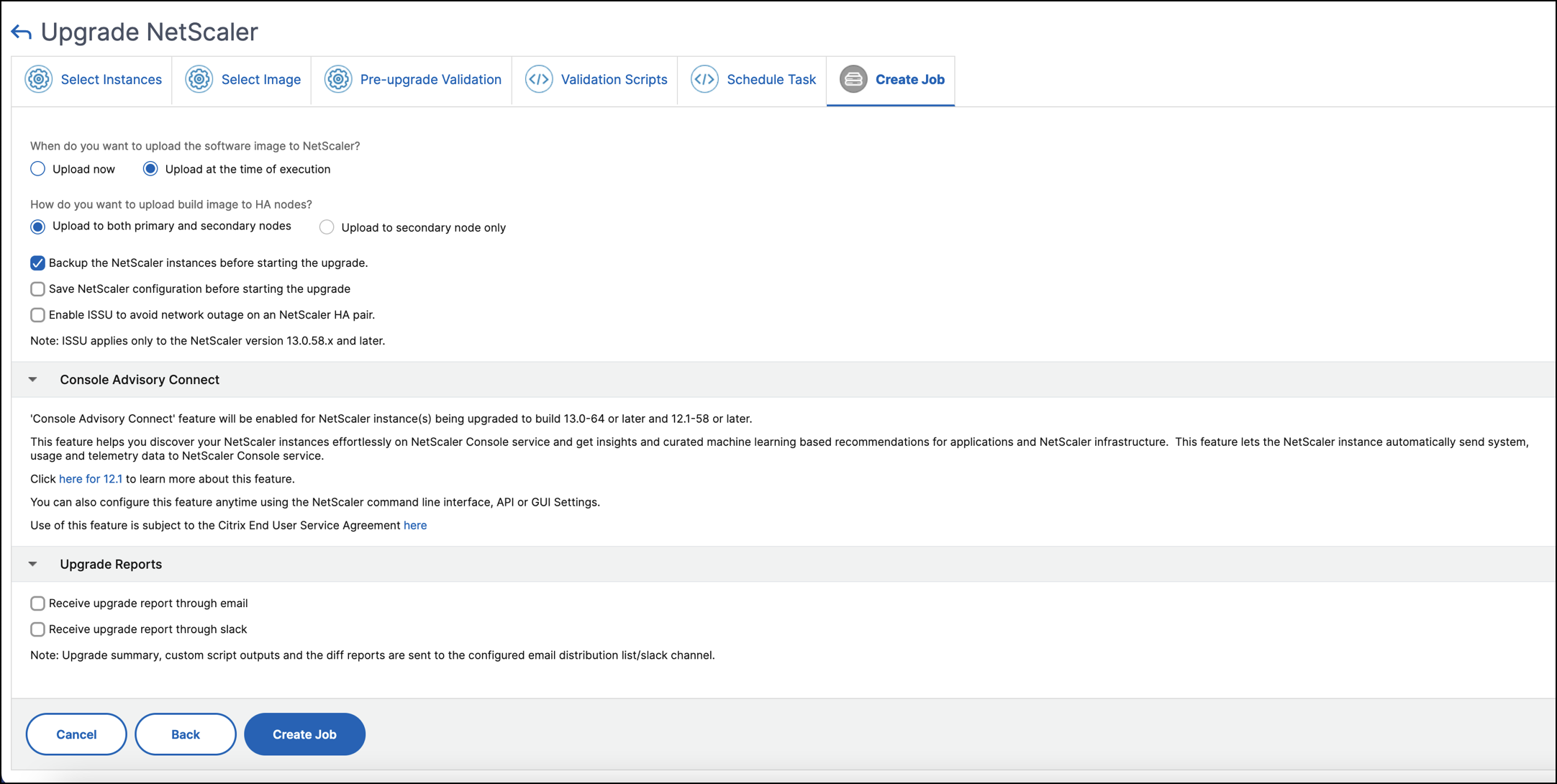 NetScaler high-availability upgrade to nodes