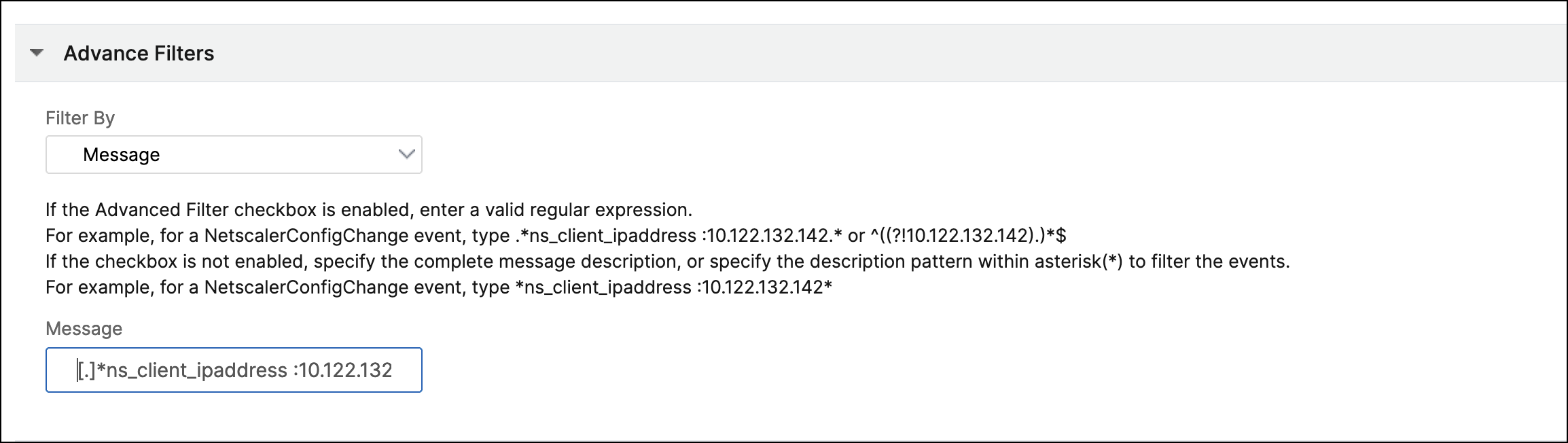Advance message filters