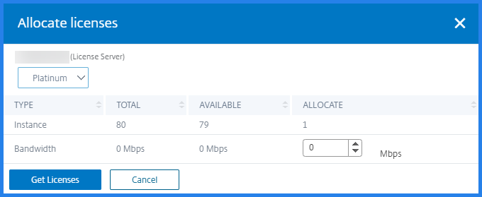 Allocate licenses from NetScaler GUI