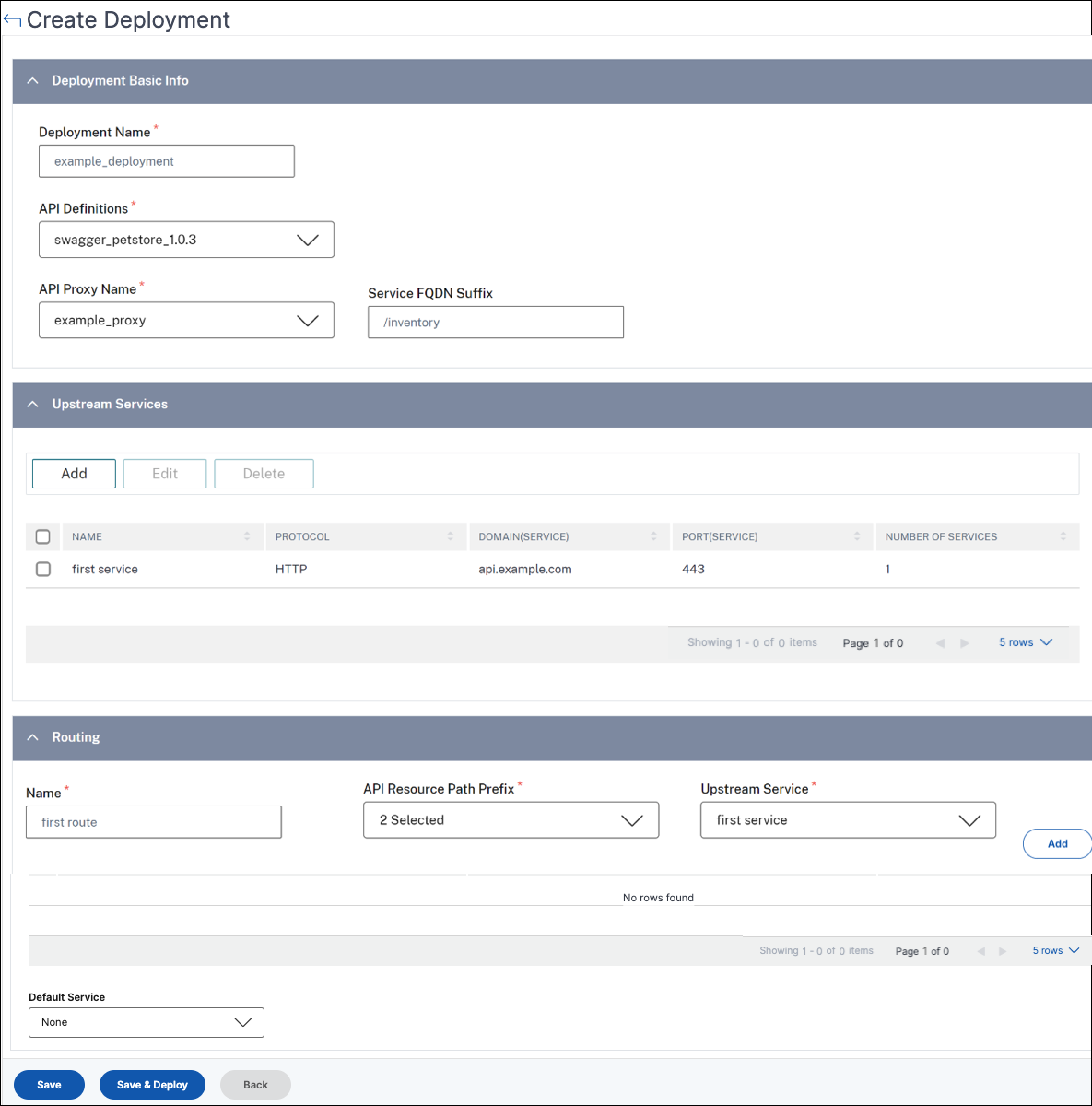 API deployment