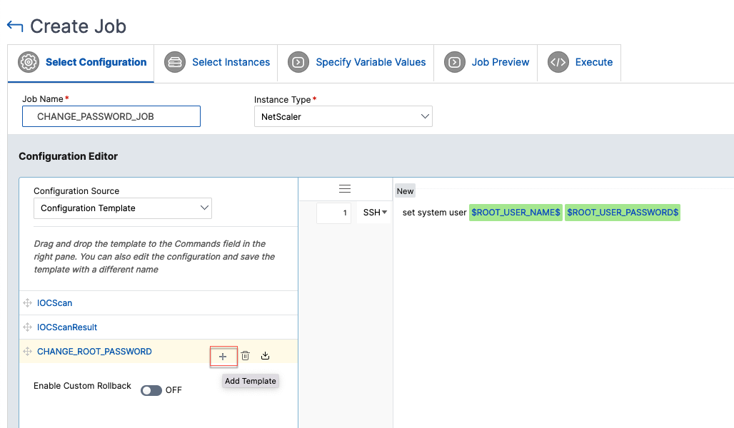 Create config job