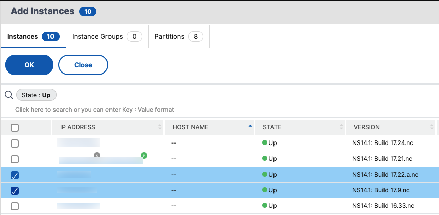 Select instance