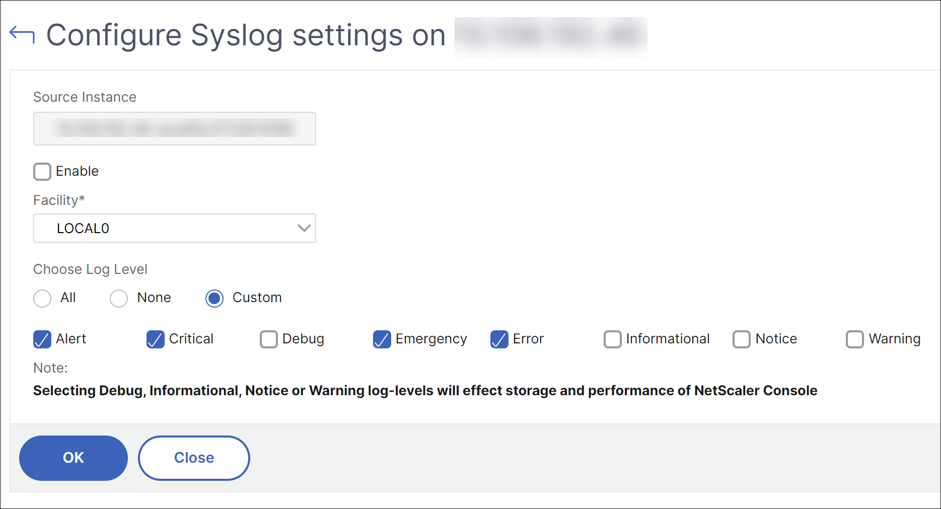 Configure syslog on NetScaler Console