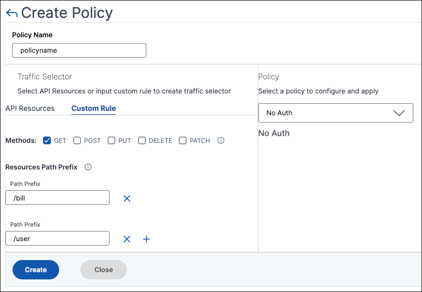 Custom policy rule