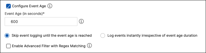 Configure event age