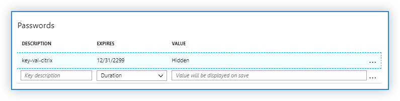 Client secret key of registered application