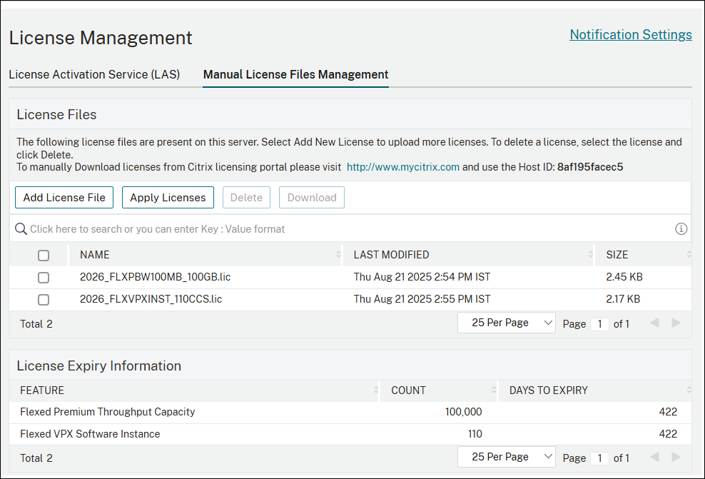 Manual License File management