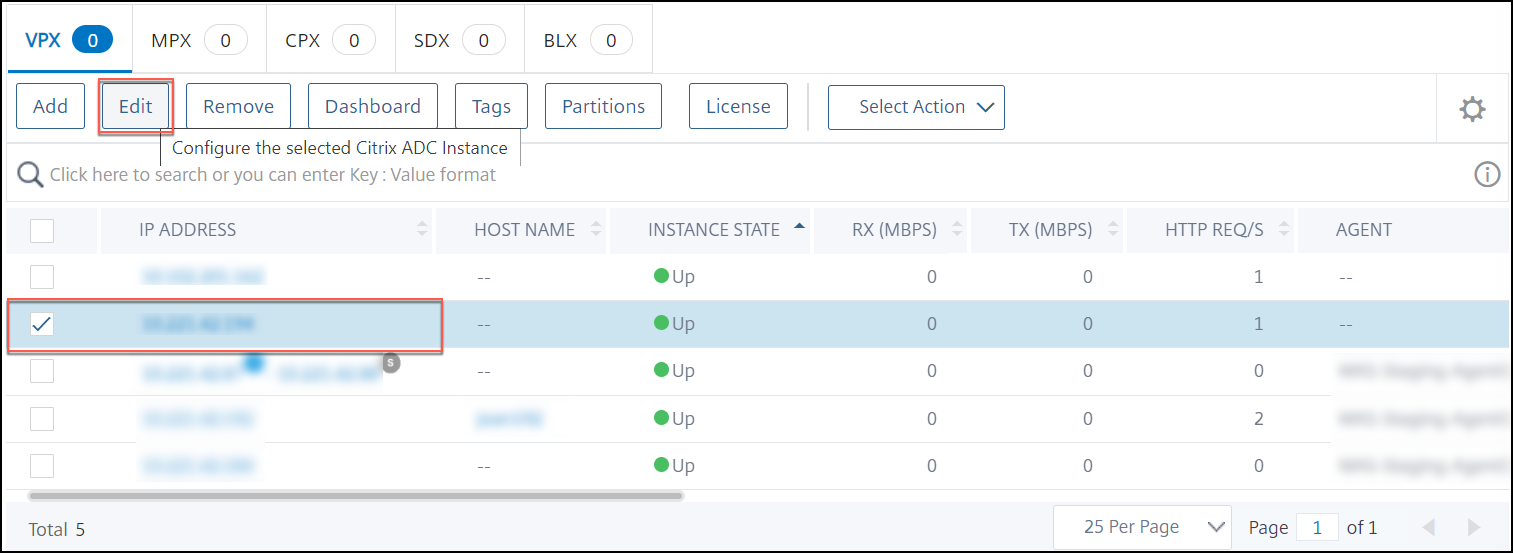 Edit instance
