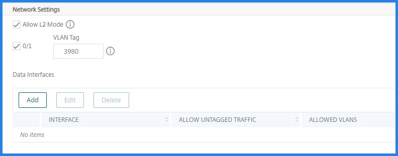 Network settings