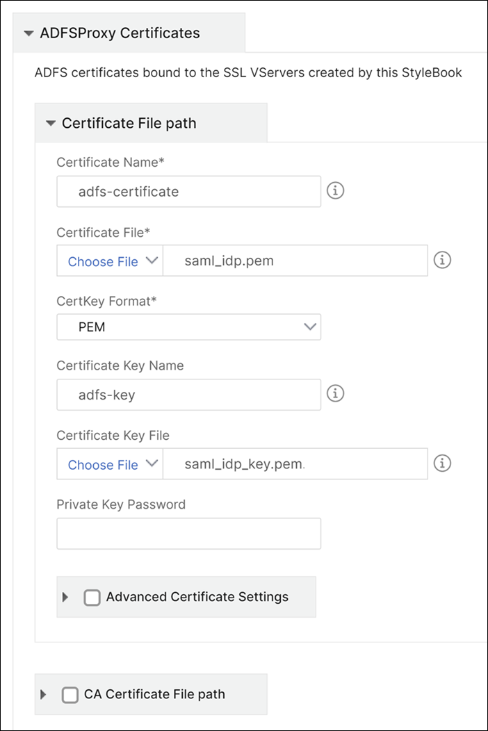 Specify ADFS proxy certificates