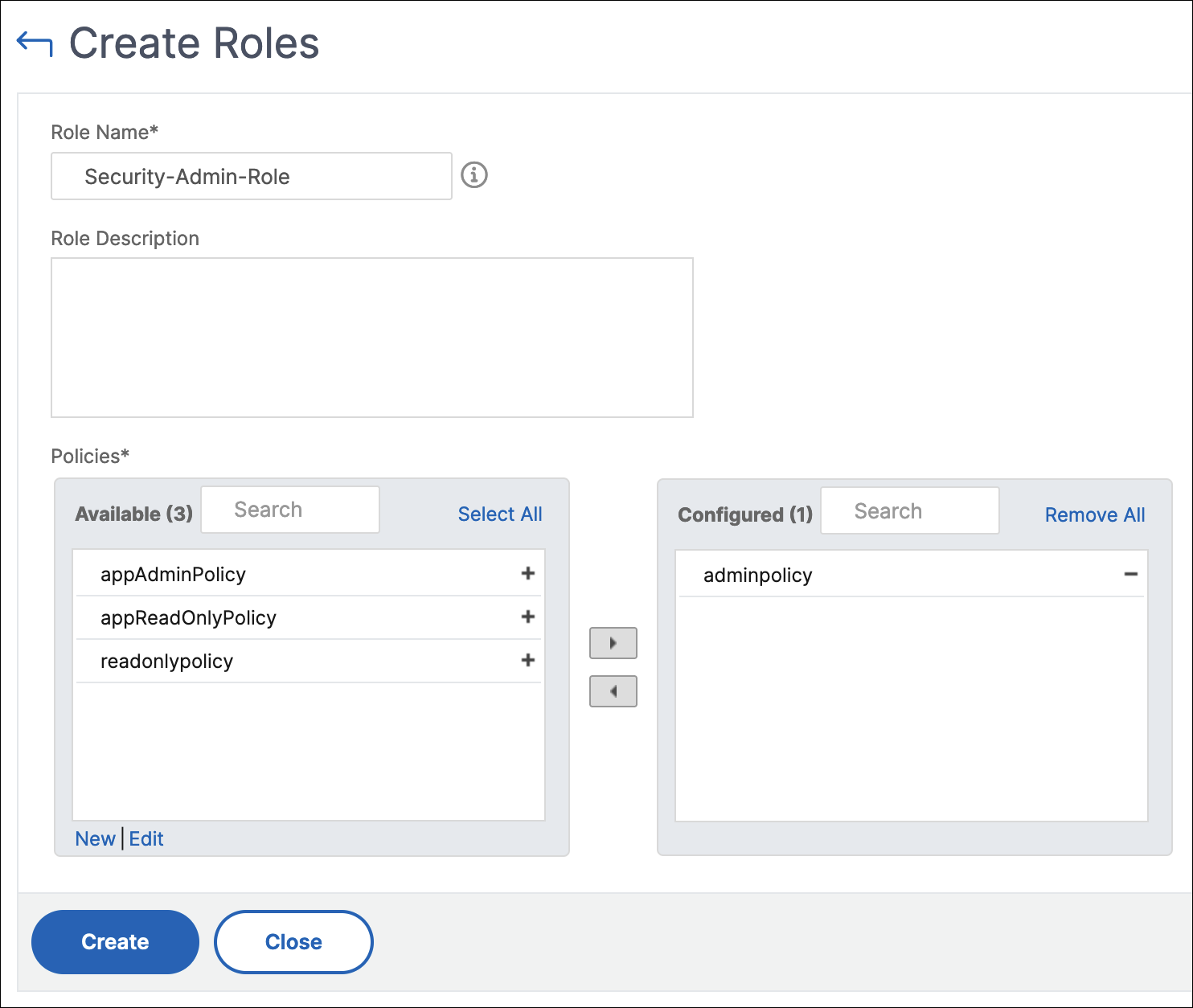 Configure roles