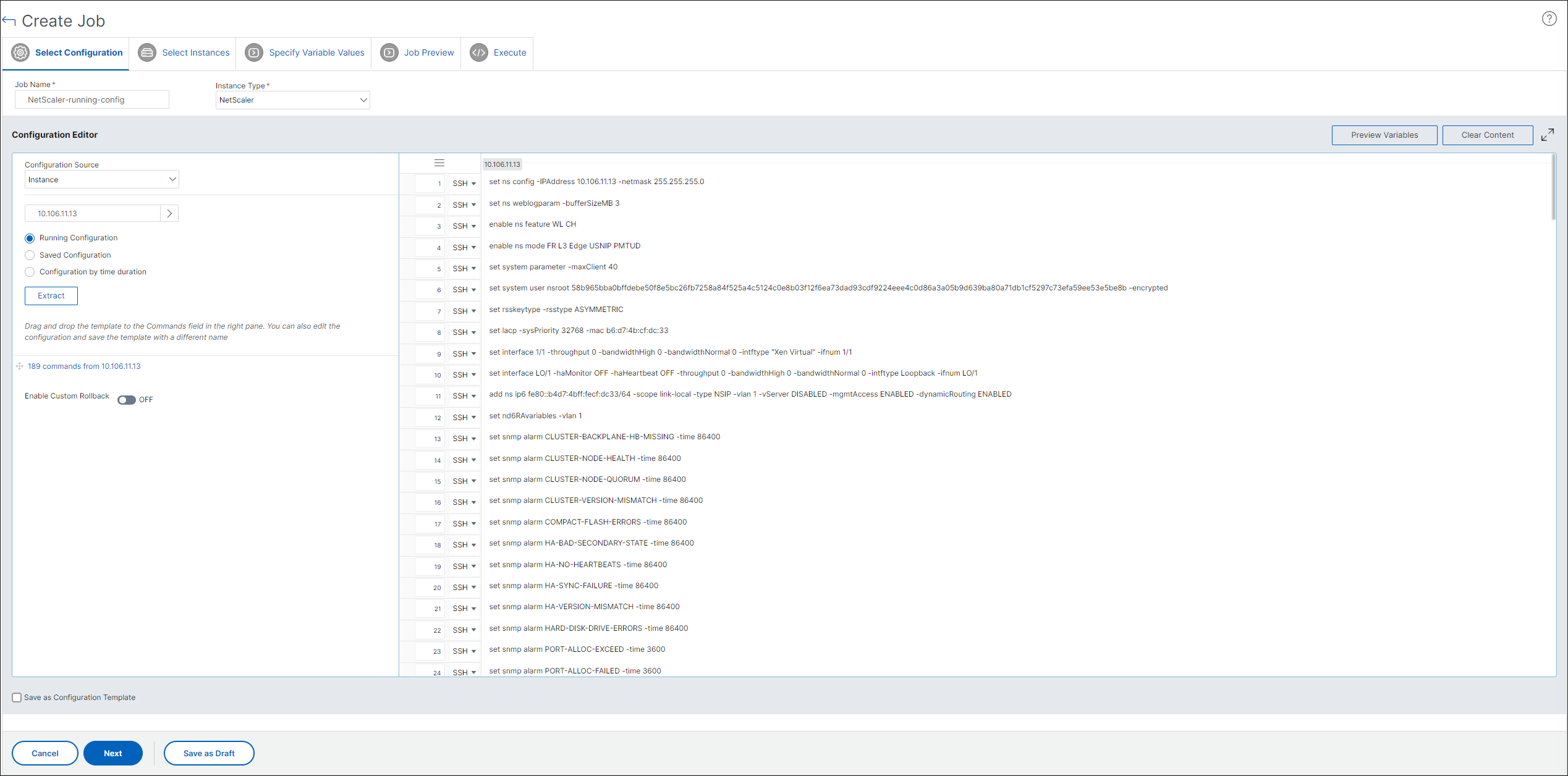 Running Configuration