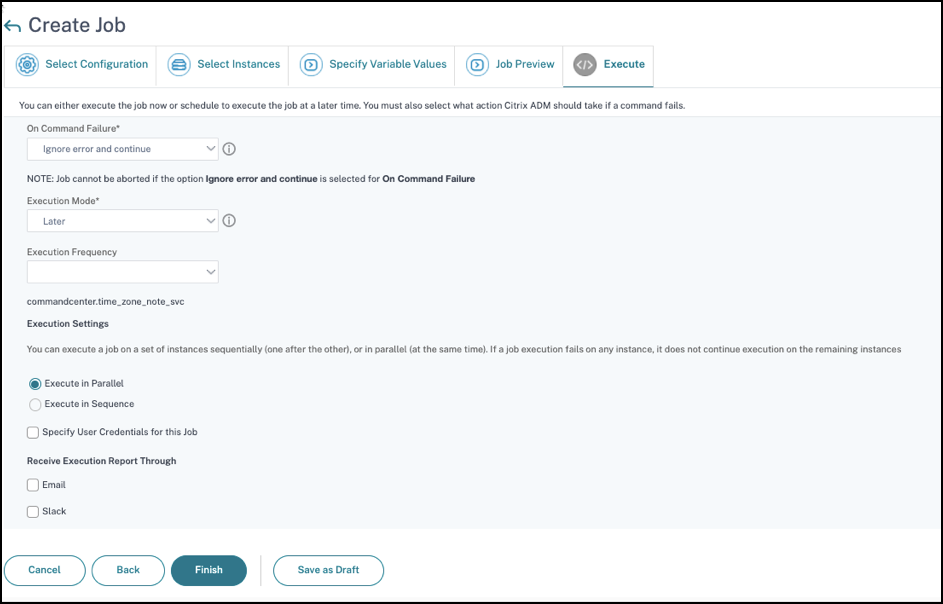 Run configuration job