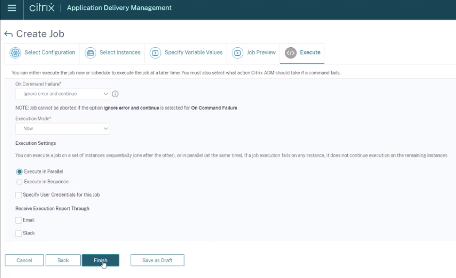 Run configuration job