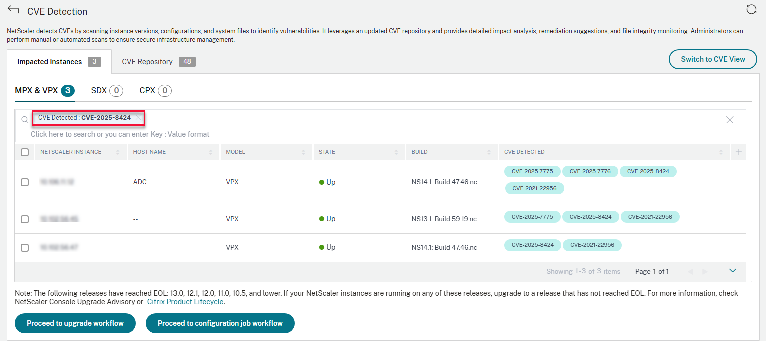 Security advisory dashboard for CVE-2025-8424