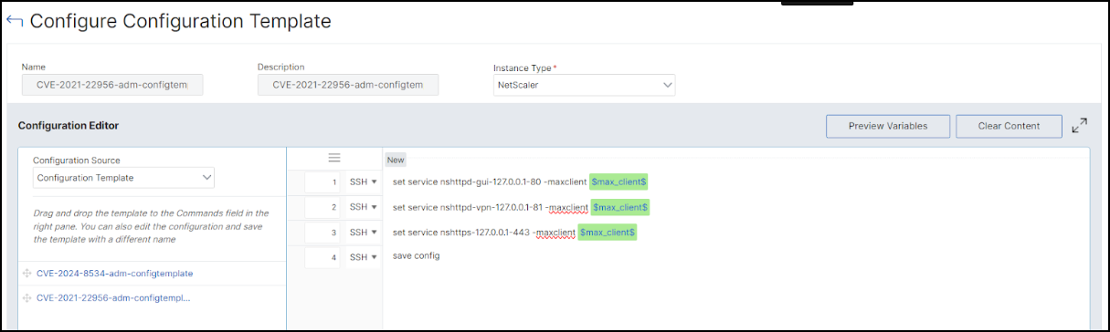 Select config