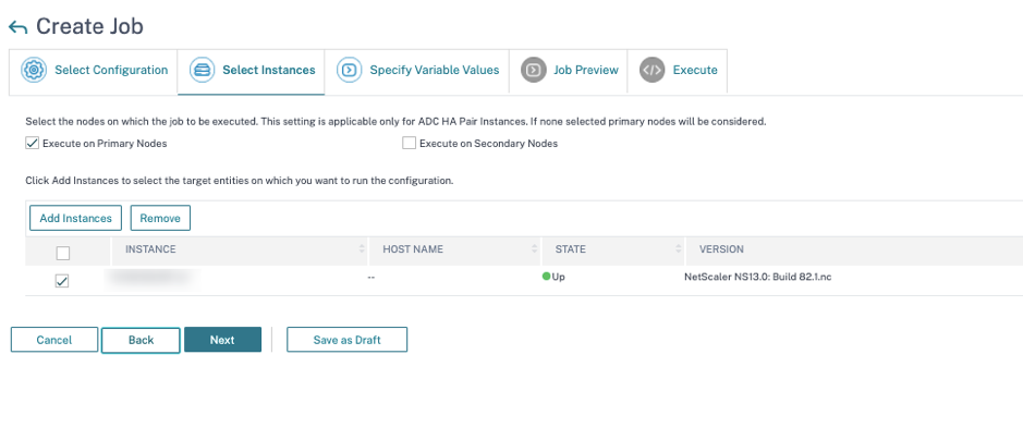 Select instance