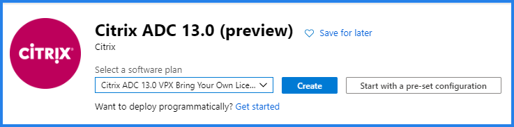 Deploy NetScaler VPX programmatically