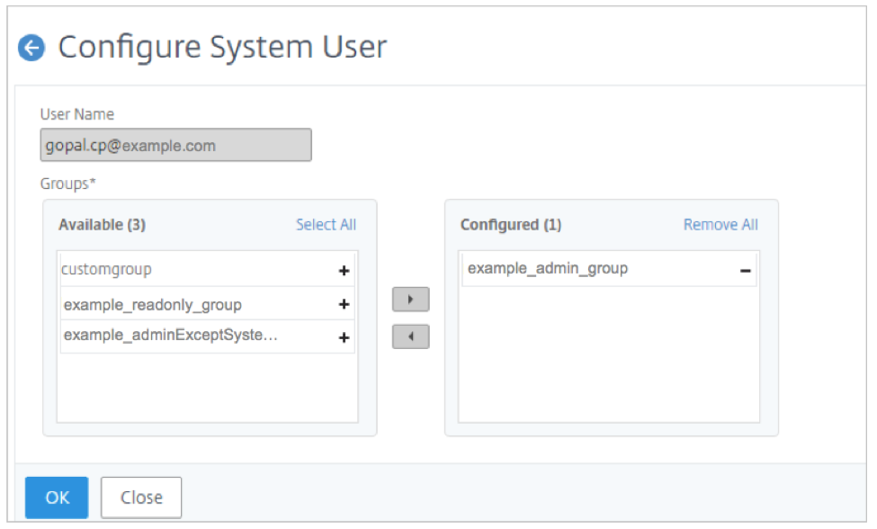 Delegated admin user
