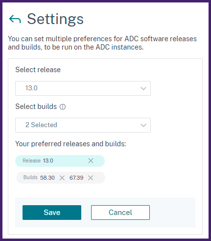 Set the preferred build