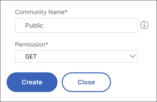 SNMP community configuration