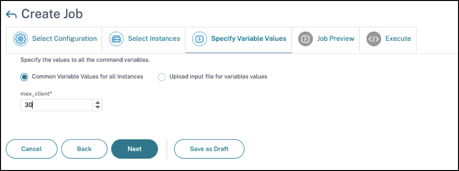 Specify variables