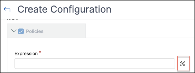 Create configuration with expressions