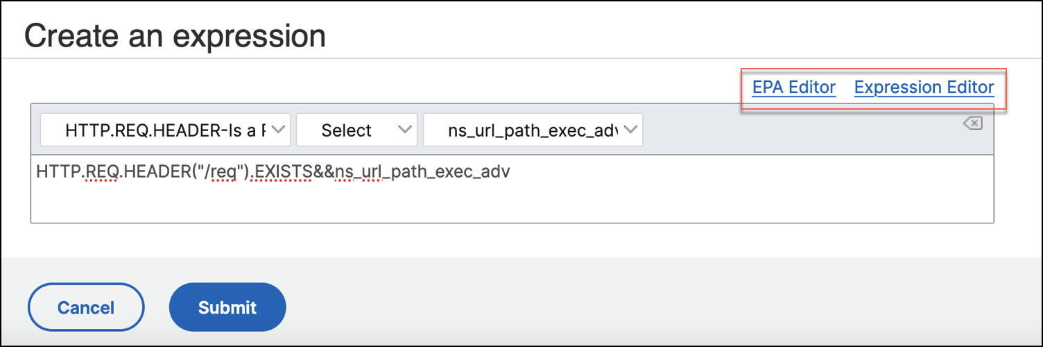 Expressions editor