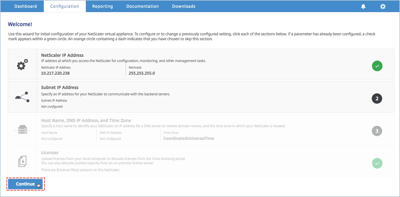 After MPX appliance logon