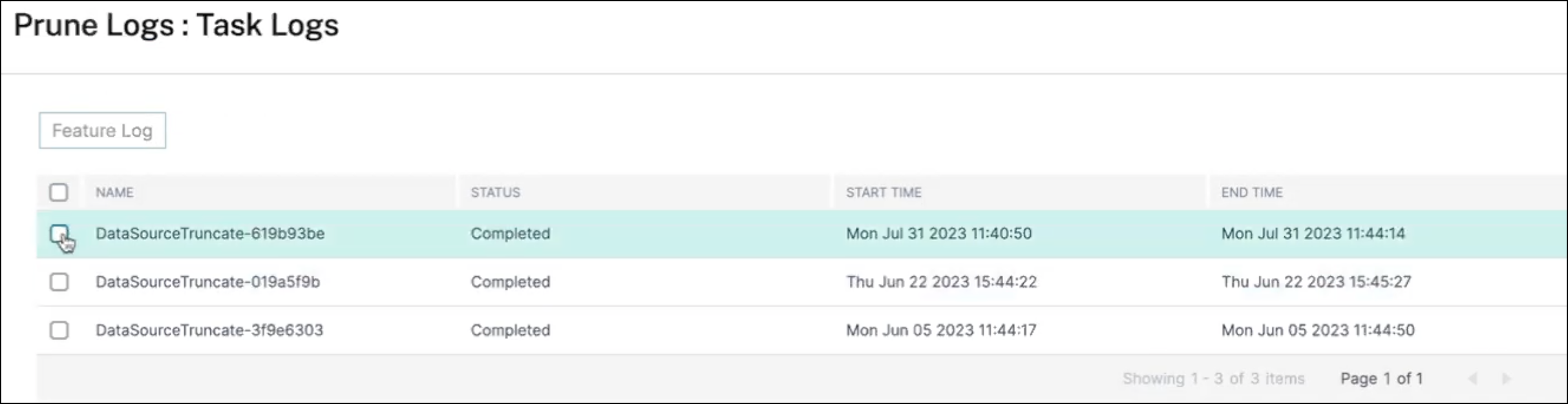Task logs