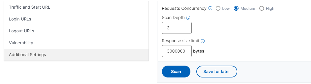 WAF configure settings