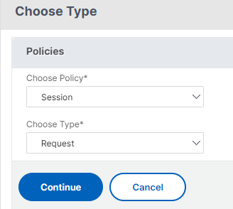 Select session as policy