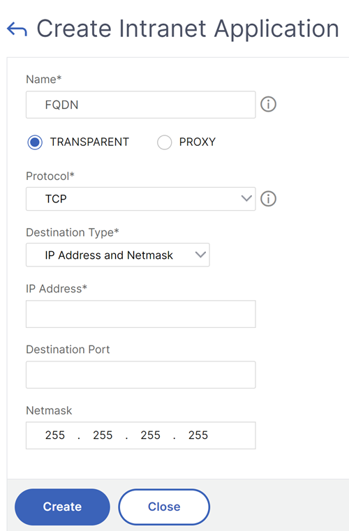 create an intranet application