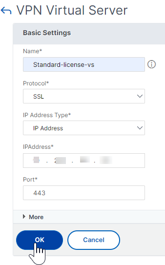 Create Standard License VS