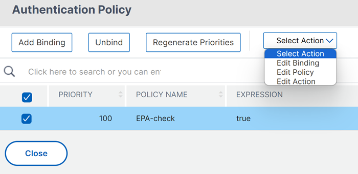 Bind policy