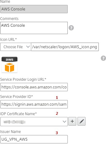 ![アプリケーションテンプレートのプロパティサービスプロバイダのプロパティ](/ja-jp/netscaler-gateway/media/aws_7.png)
