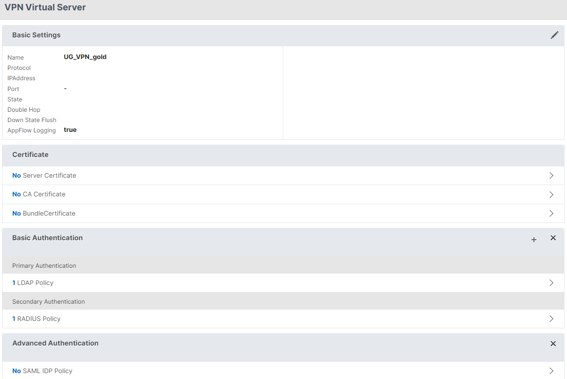 VPN server details