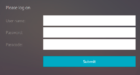 ADC authentication page