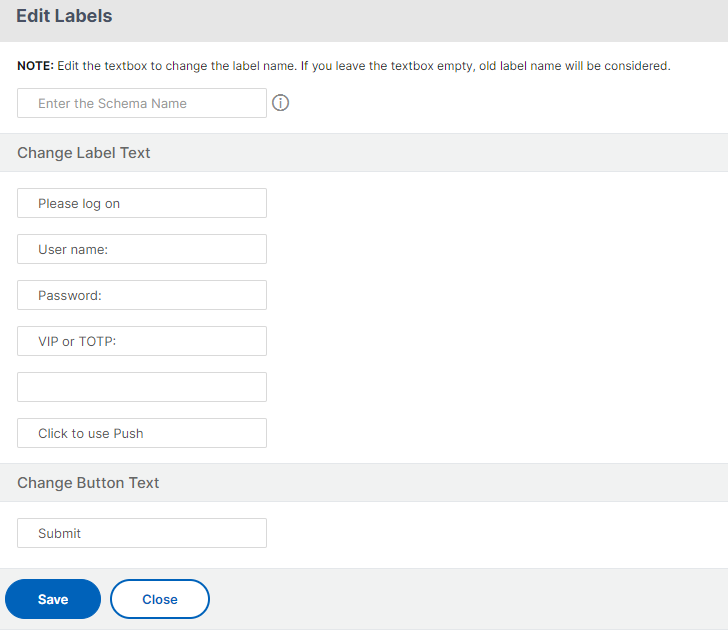Edit authentication schema