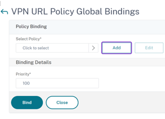 Bind VPN URL policy