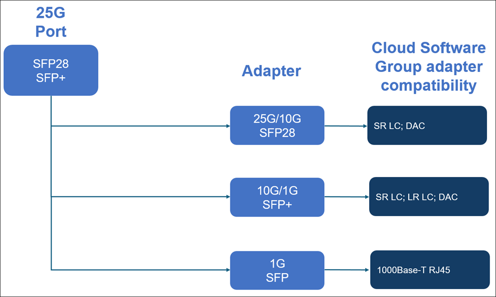 25G port transceiver mapping
