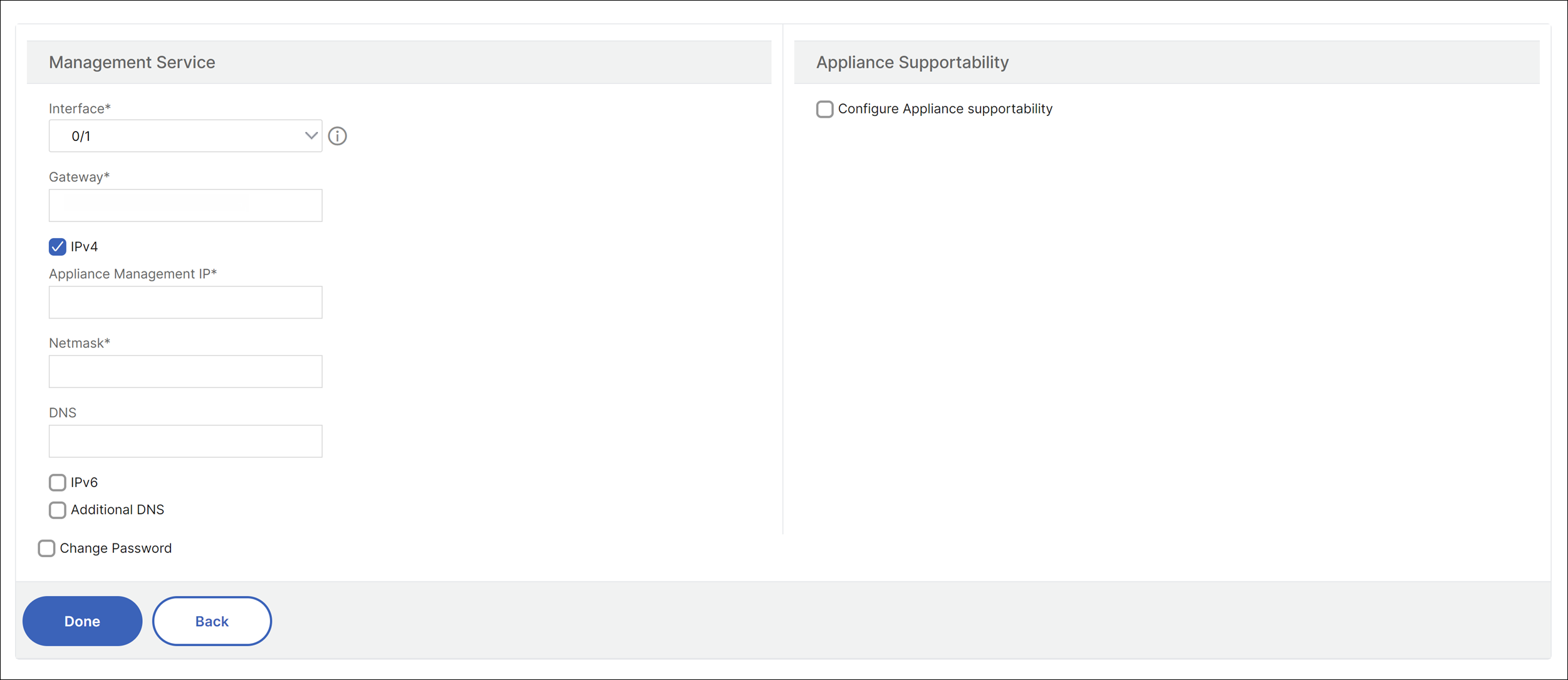 Network configuration in setup wizard