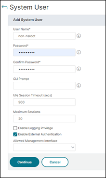 Add system user