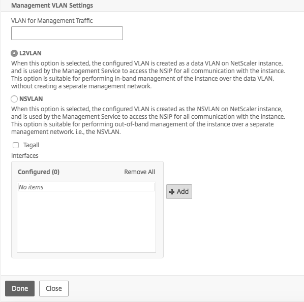 VPX-Verwaltungs-VLAN-Einstellung