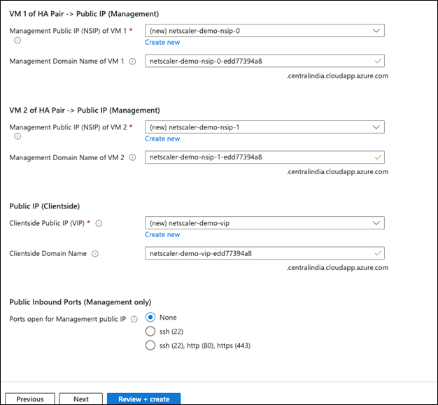 Azure network settings2